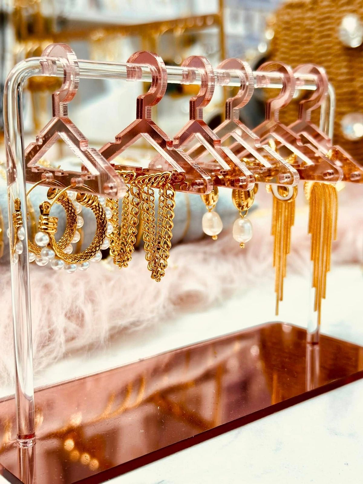 BABY PINK EARRINGS RACK