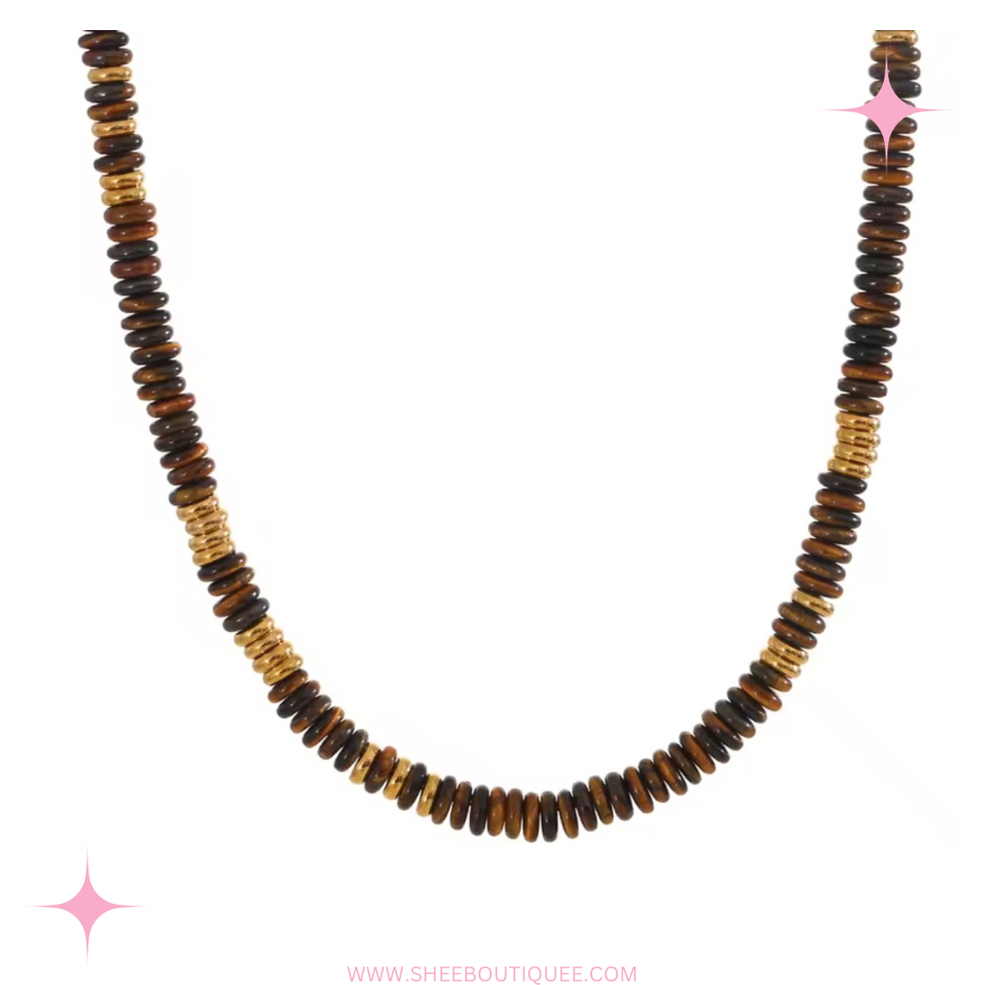 BROWN BEADED NECKLACE