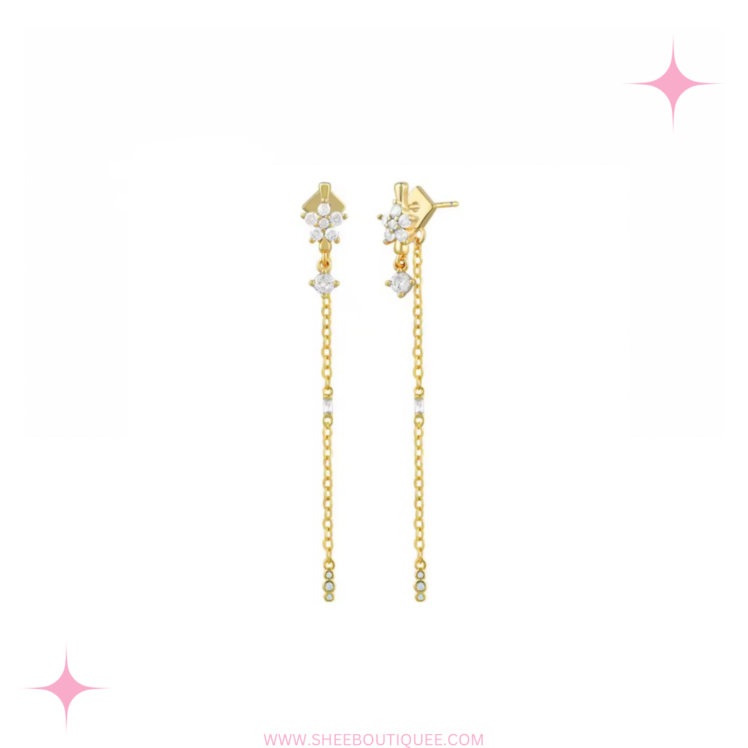 FLOWER CHAIN EARRINGS