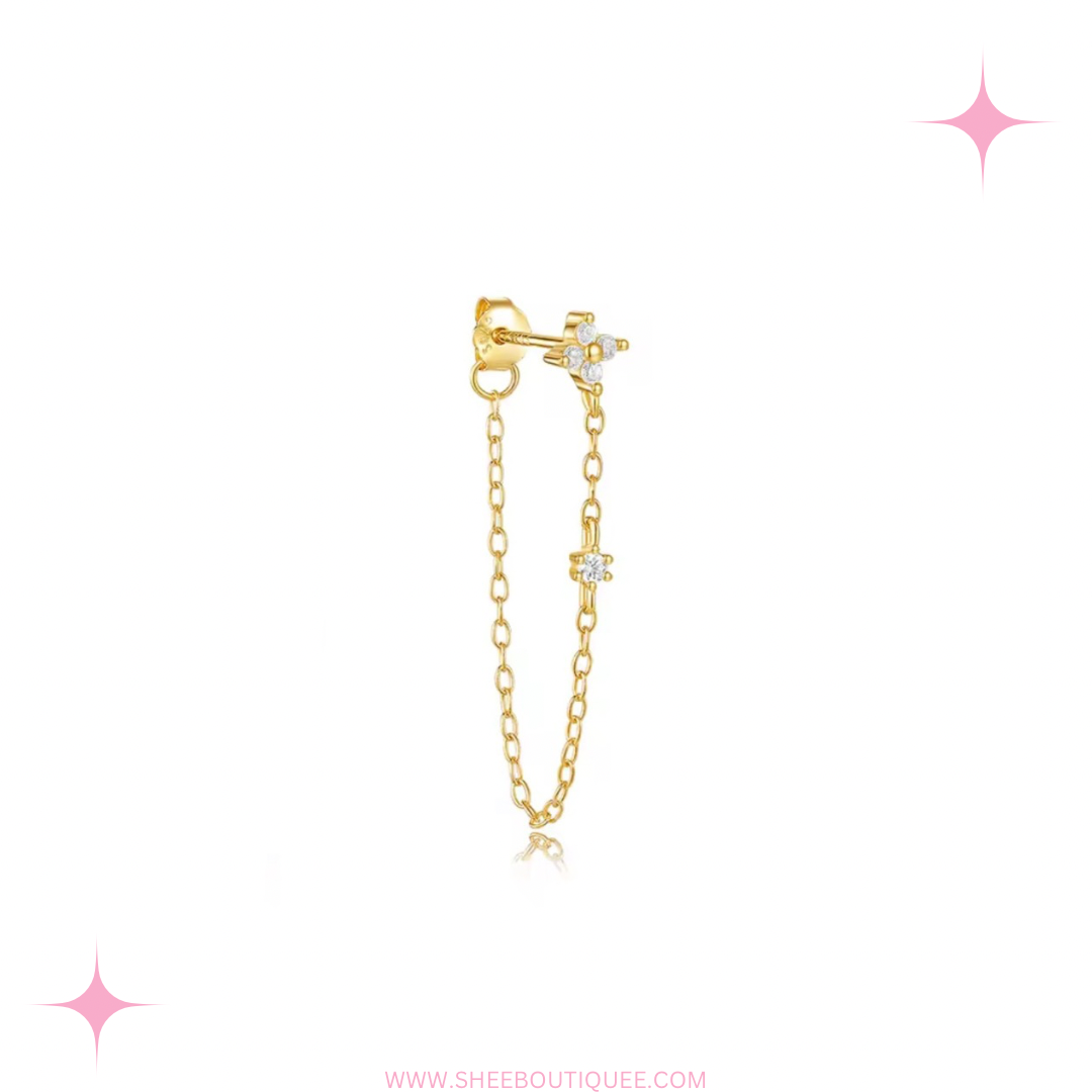 ESSENTIAL FLOWER CHAIN EARRINGS