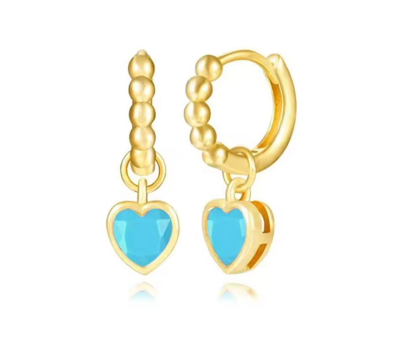 TURQUOISE BASIC HOOPS