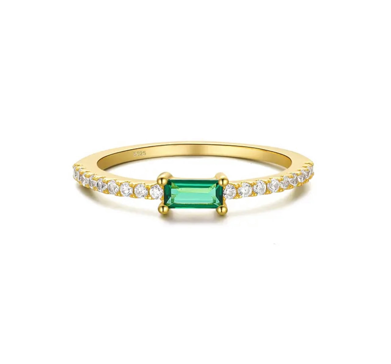 Simple green stone deals ring