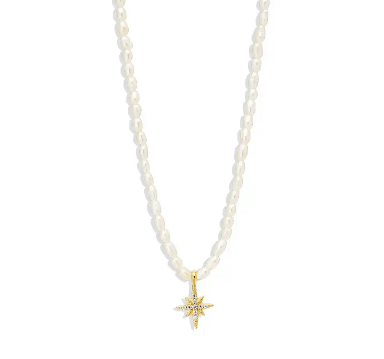 STAR CHARM PEARLS BEADED NECKLACE