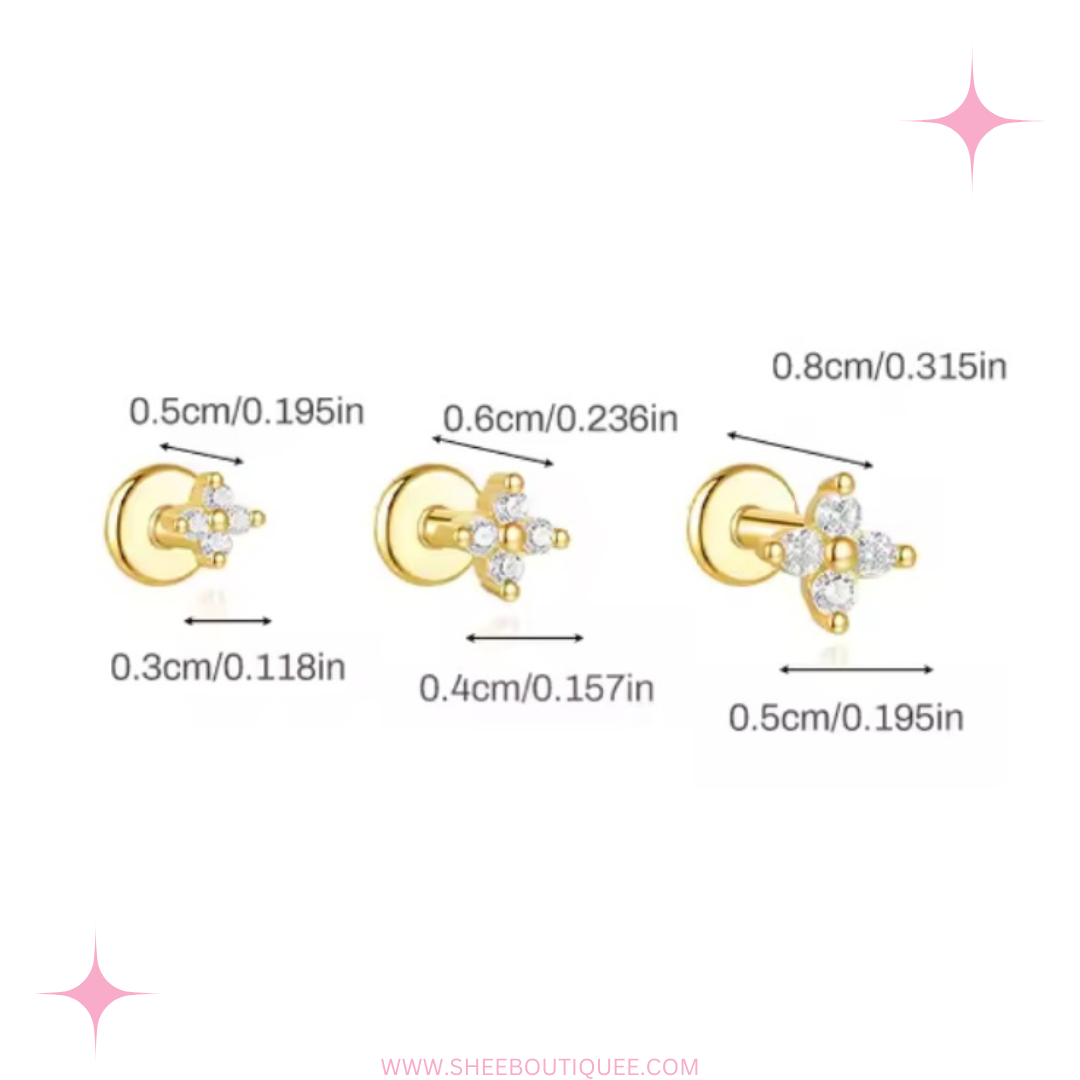 MULTI SIZES FLOWER STUDS