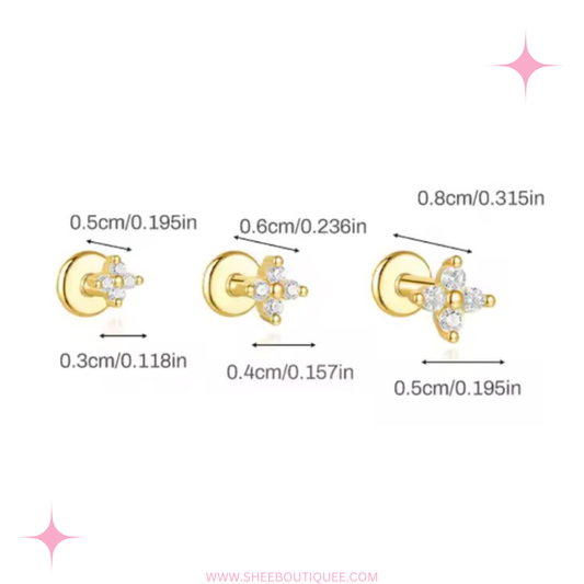 MULTI SIZES FLOWER STUDS