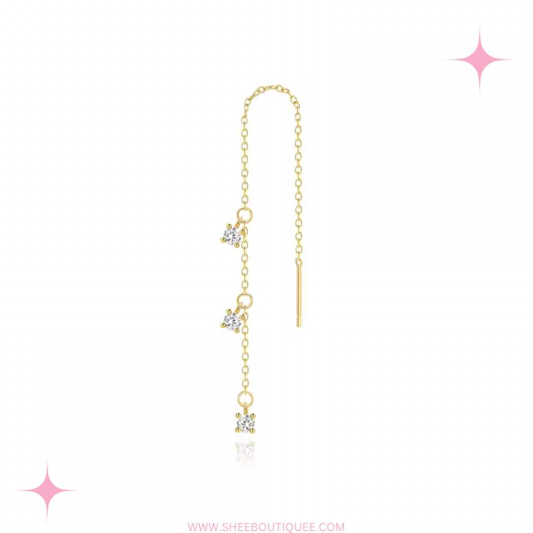 STONES THREADER EARRING