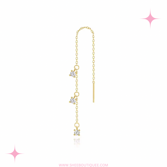 STONES THREADER EARRING