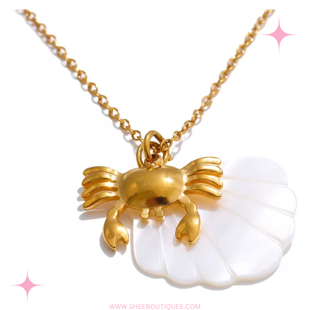 CRAB AND PEARL NECKLACE