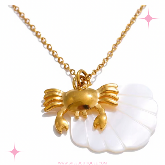 CRAB AND PEARL NECKLACE