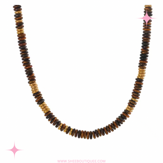 BROWN BEADED NECKLACE