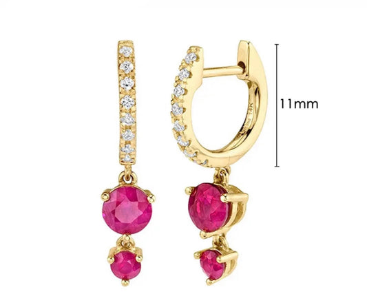 DOUBLE DIAMONDS DANGLING EARRINGS