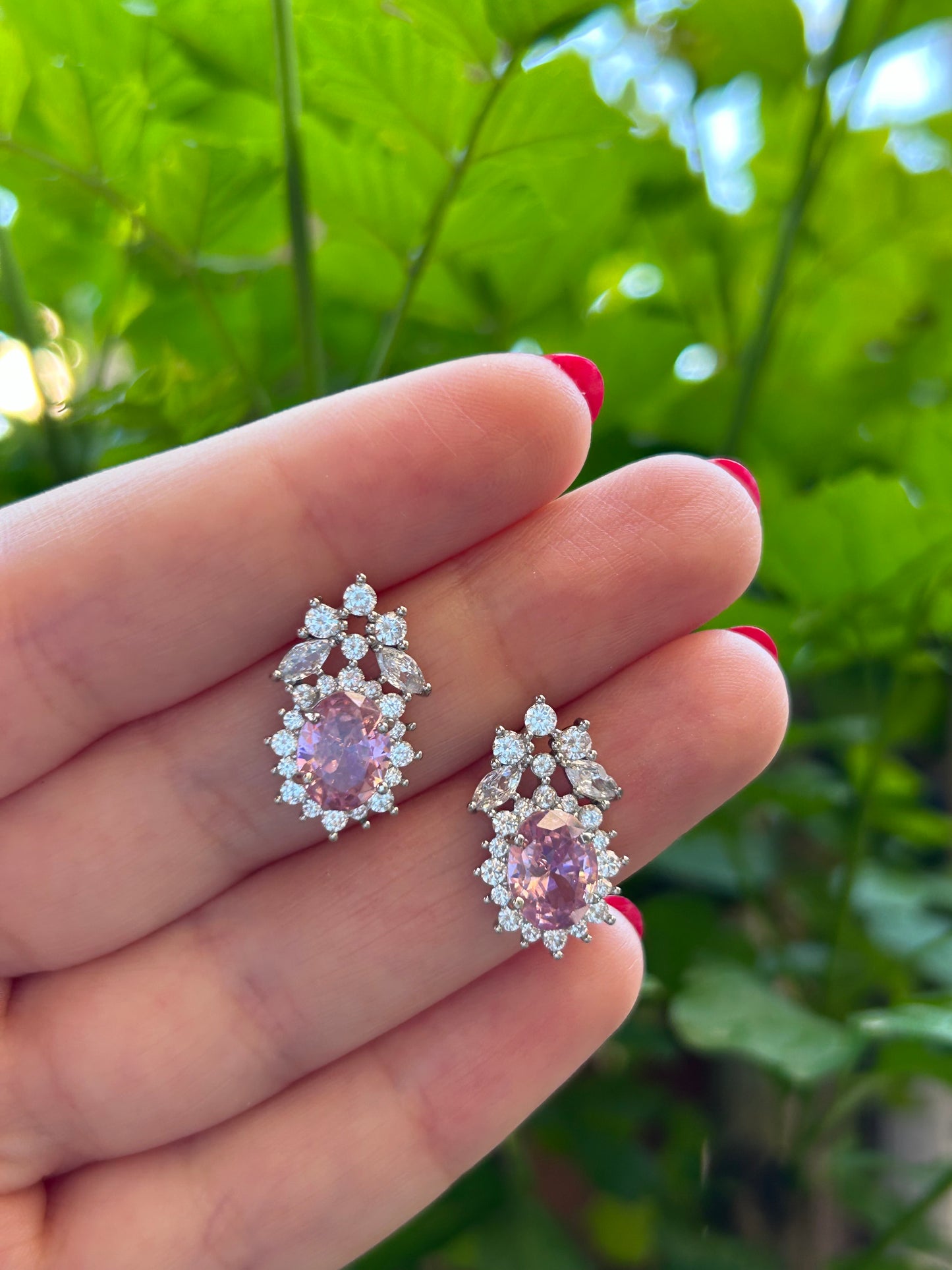 BABY PINK DIAMOND EARRINGS