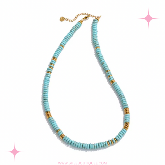 TURQUOISE BEADED NECKLACE