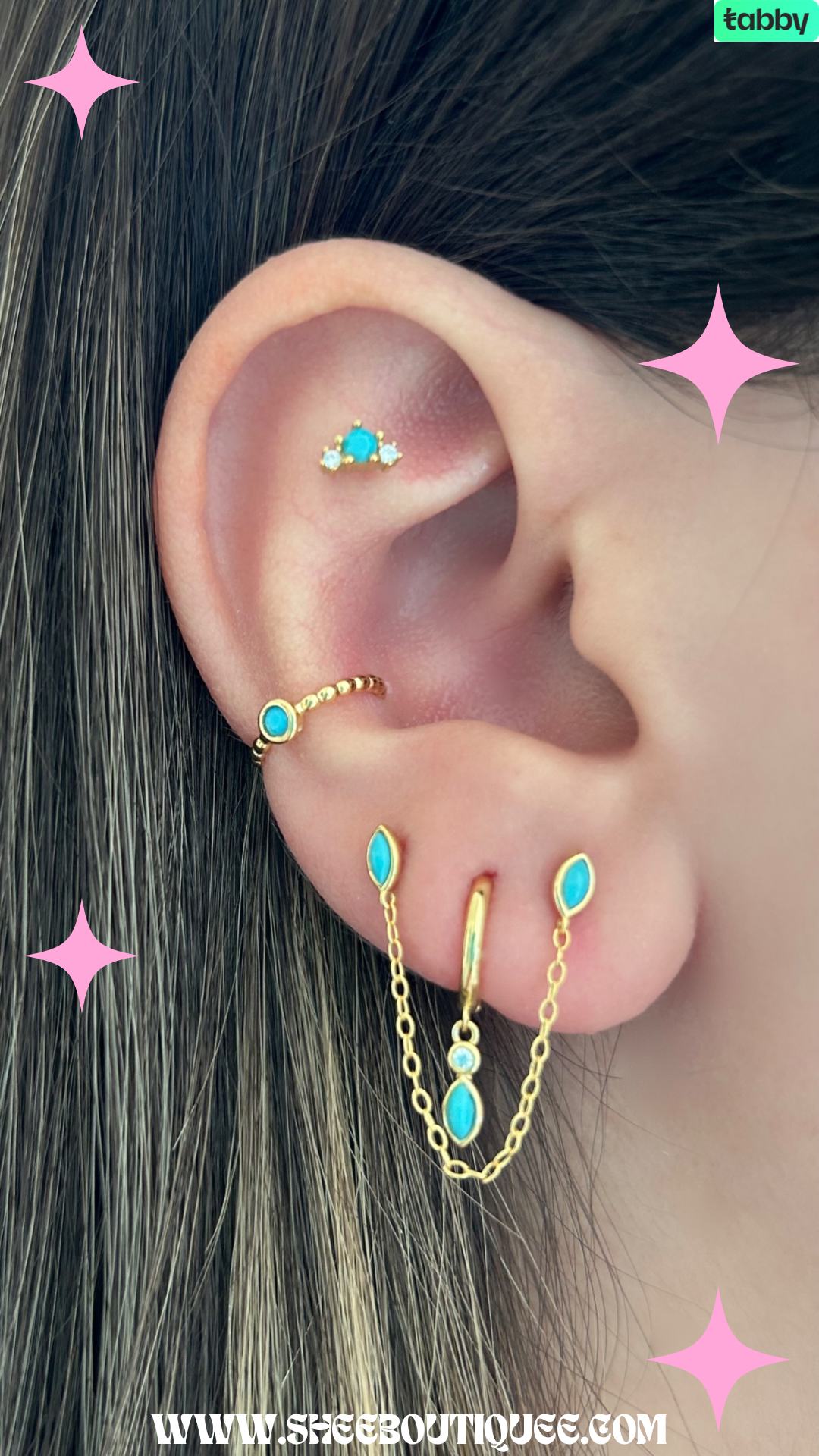 TINY TURQUOISE STUDS