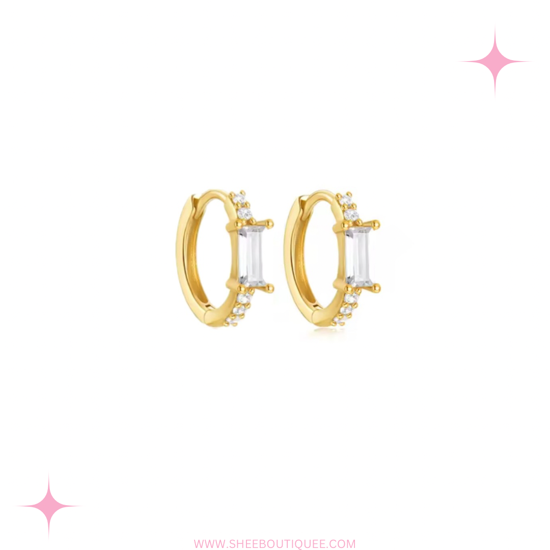 RECTANGULAR STONE EARRINGS