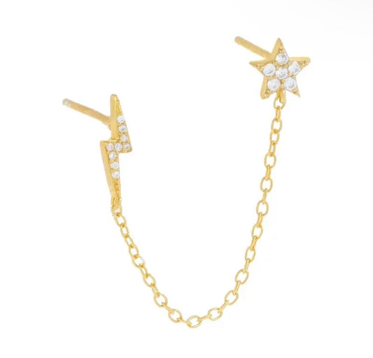 STAR LIGHTNING CHAIN EARRING