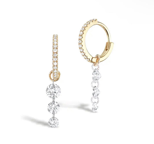 THREE CRYSTAL HOOPS