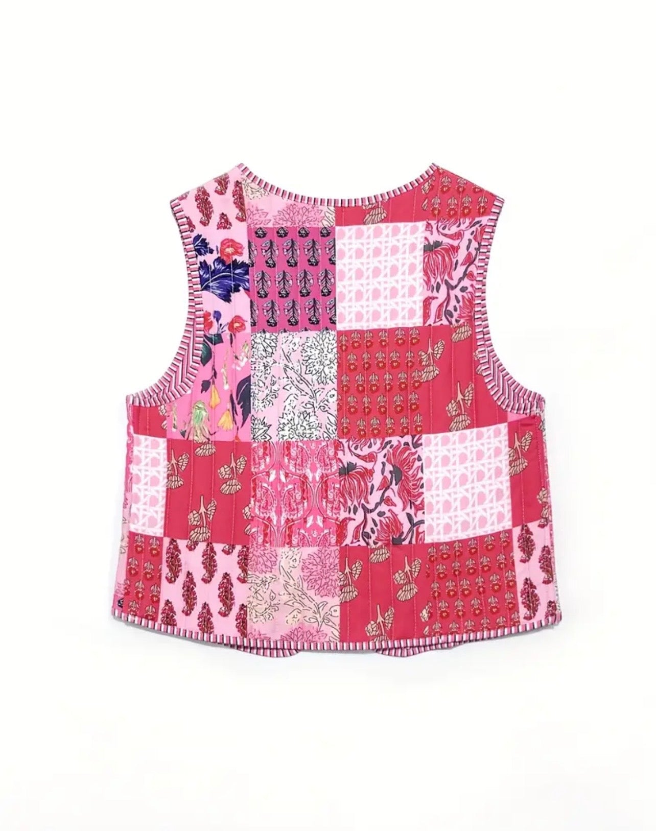 FLORAL SLEEVELESS PUFFER VEST
