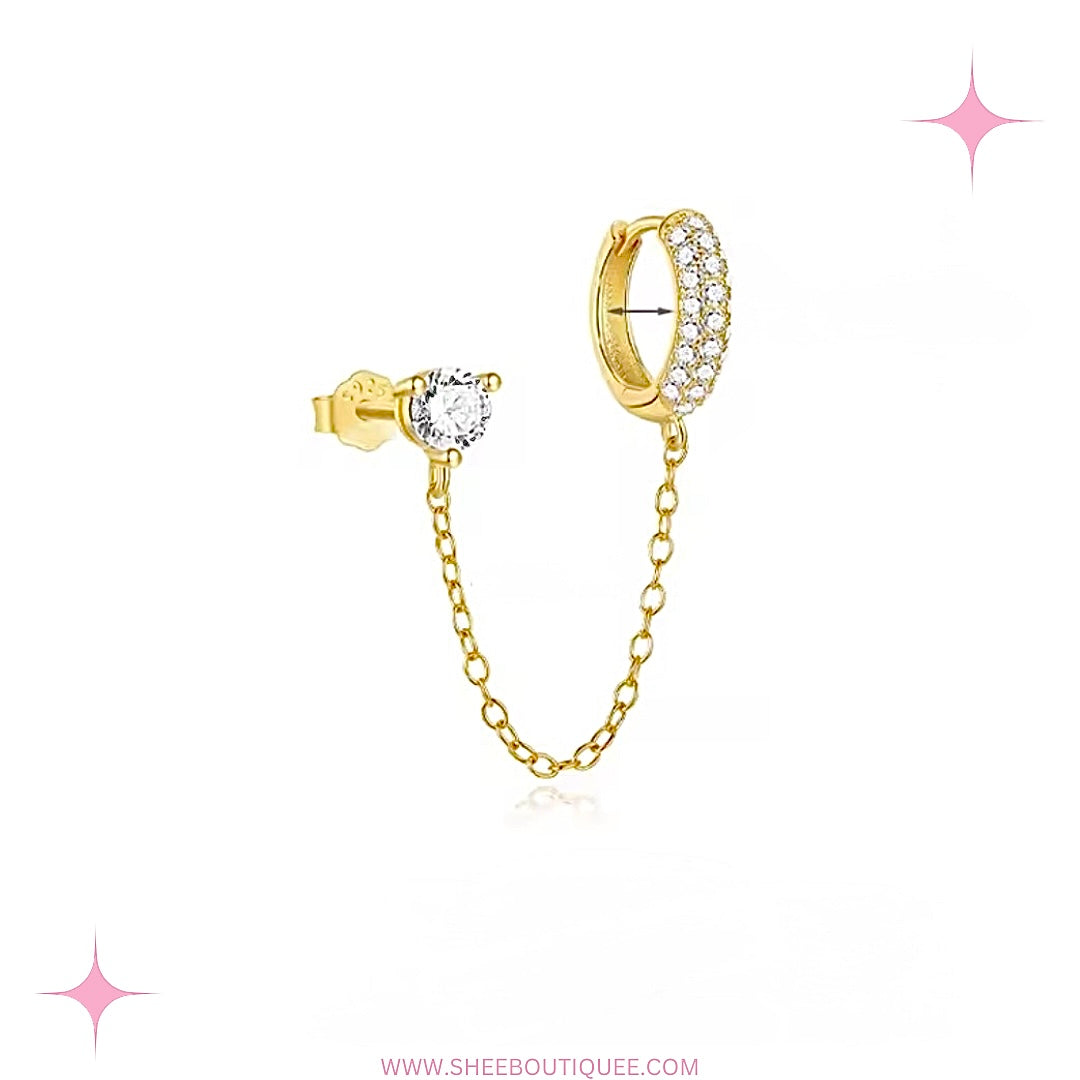 STUD LINKED CHAIN HOOP