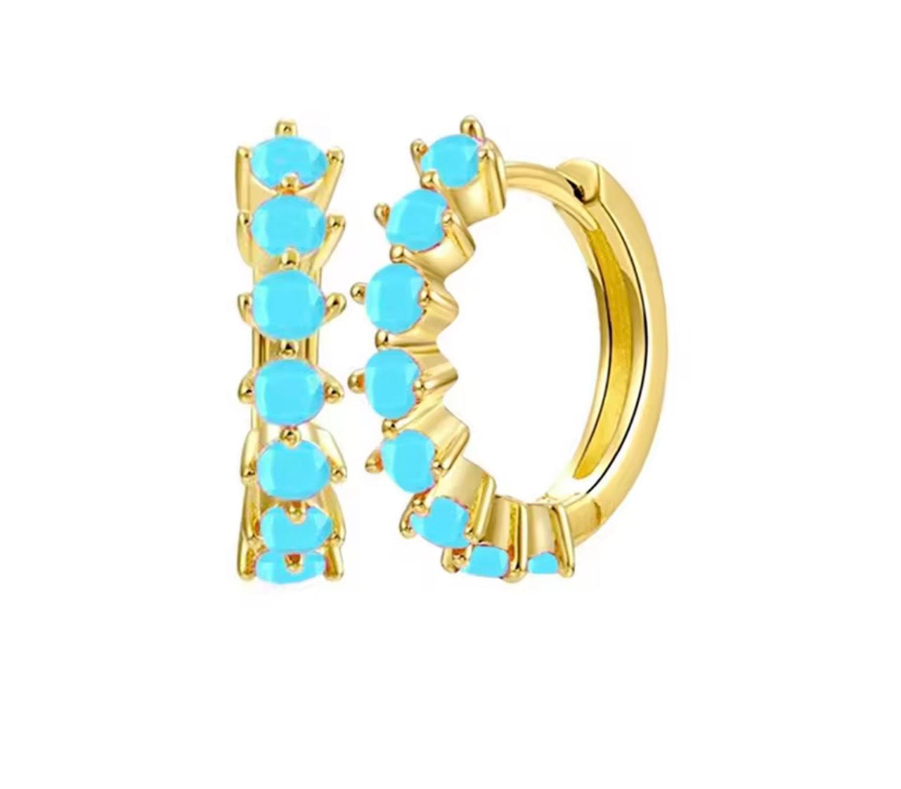 TURQUOISE BASIC HOOPS