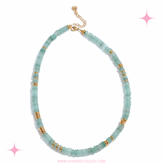 AQUA BEADED NECKLACE