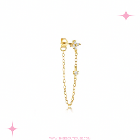 ESSENTIAL FLOWER CHAIN EARRINGS