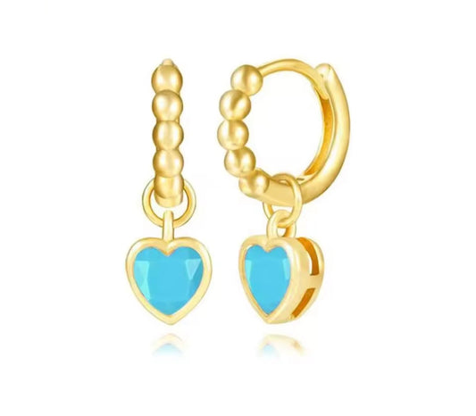 TURQUOISE BASIC HOOPS