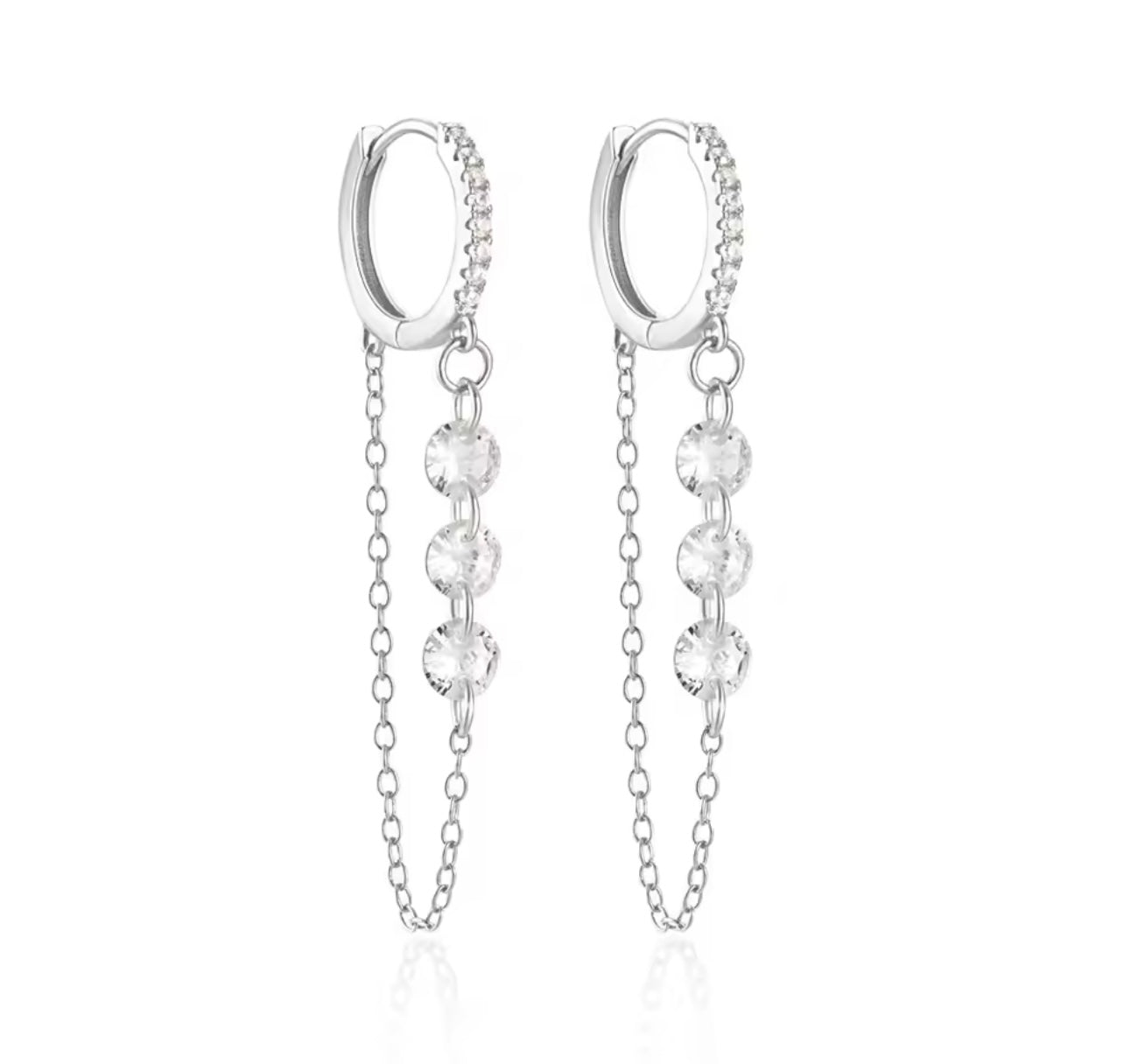 CRYSTAL CHAIN HOOPS