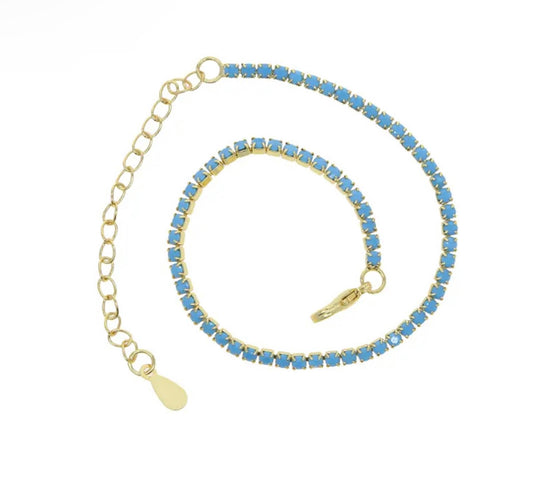 THIN TURQUOISE TENNIS BRACELET