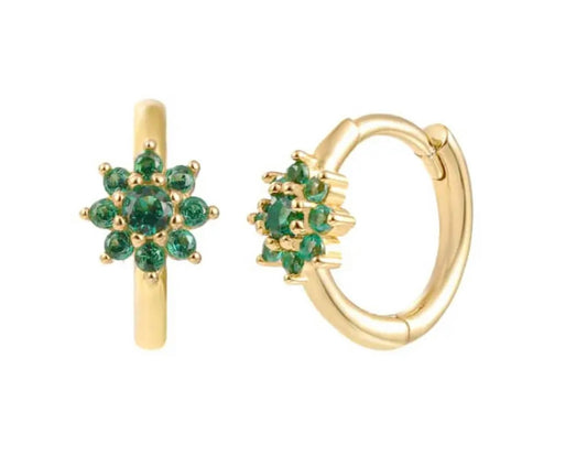 GREEN FLOWER HOOPS