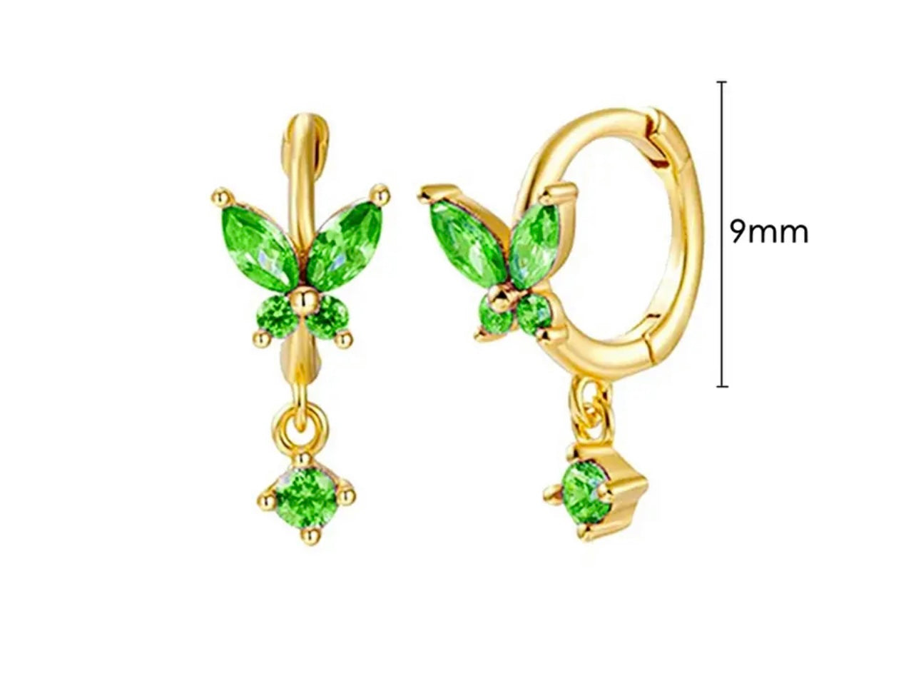 GREEN BUTTERFLY HOOPS