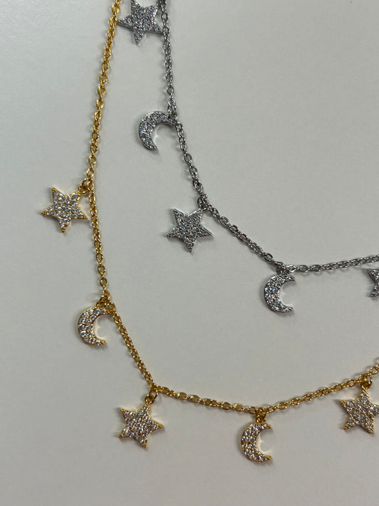 MOON STARS NECKLACE