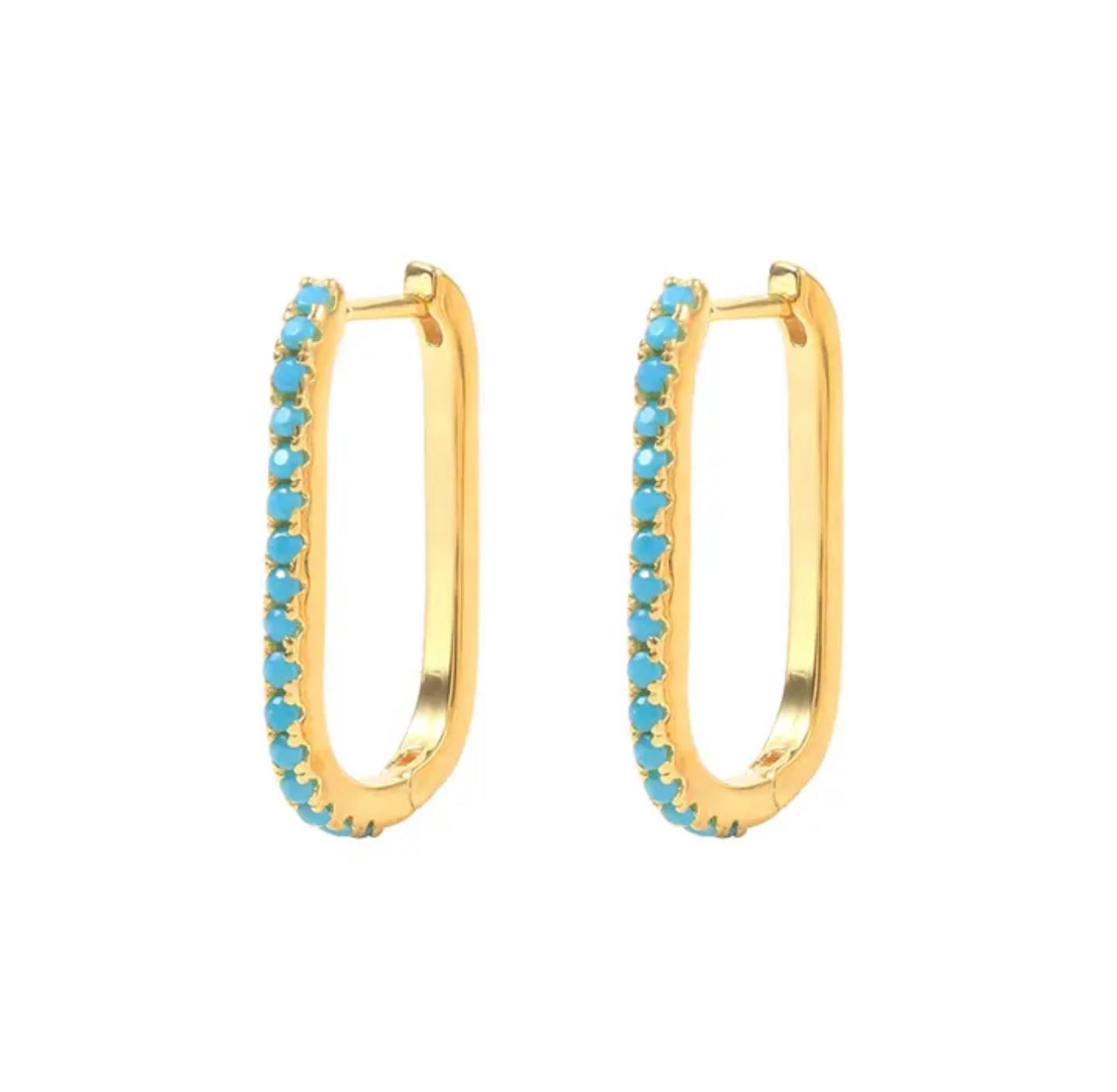 TURQUOISE RECTANGULAR EARRINGS