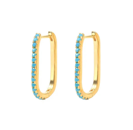 TURQUOISE RECTANGULAR EARRINGS