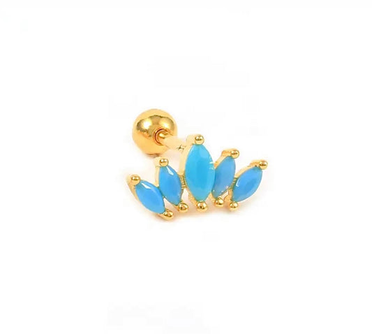 CROWN TURQUOISE STUD