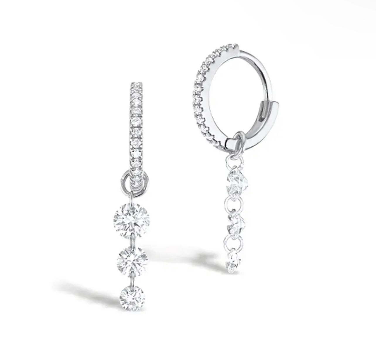 THREE CRYSTAL HOOPS