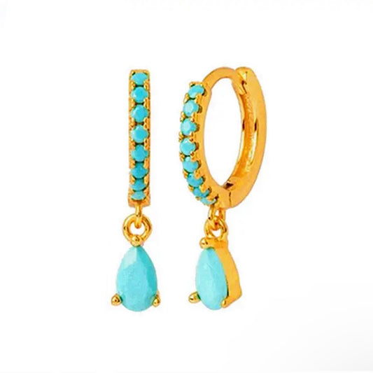 TURQUOISE PEAR EARRINGS