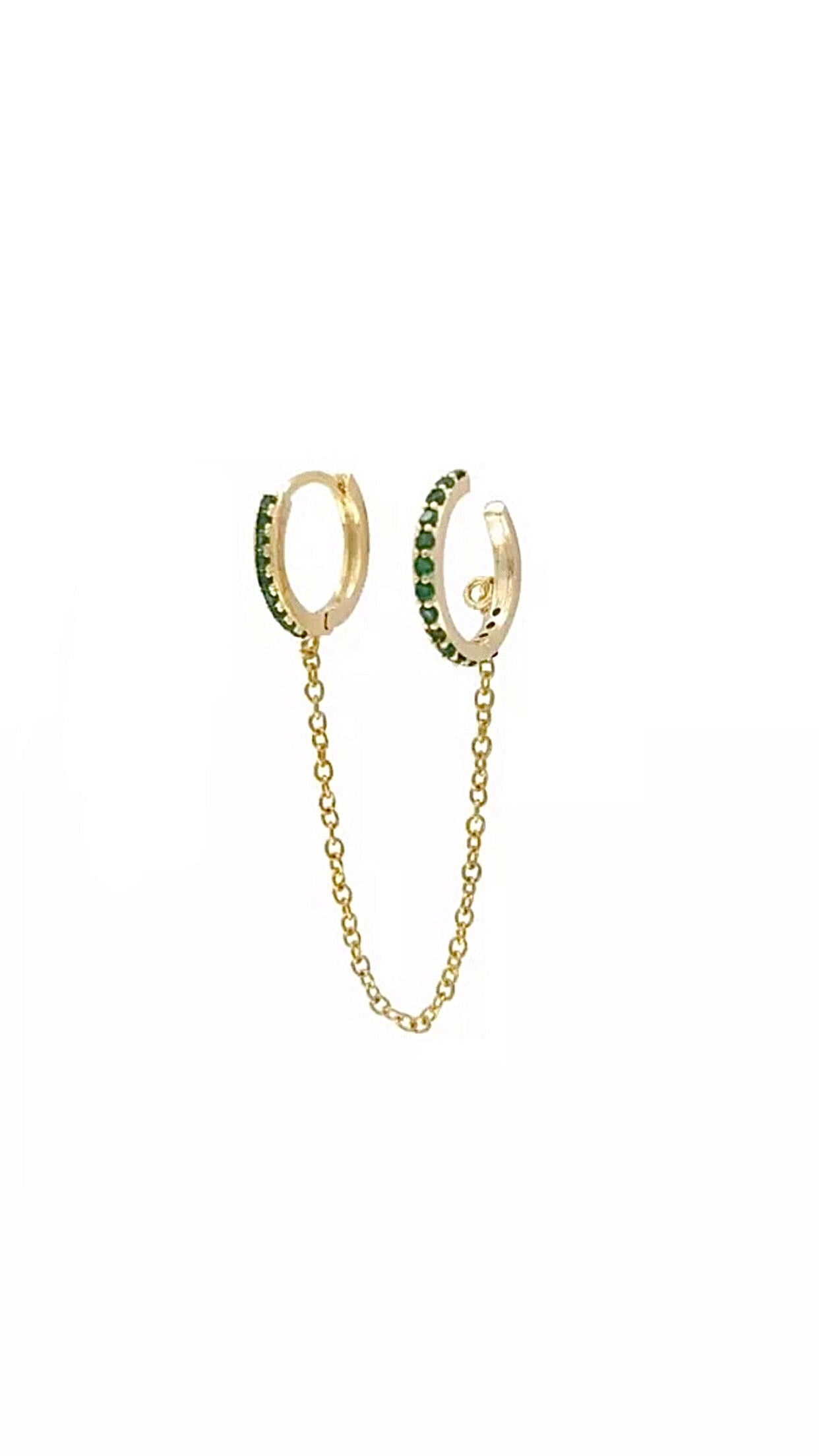 COLORFUL HOOP CHAIN EARCUFF EARRINGS