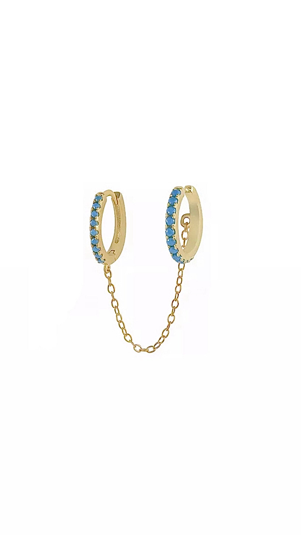 COLORFUL HOOP CHAIN EARCUFF EARRINGS