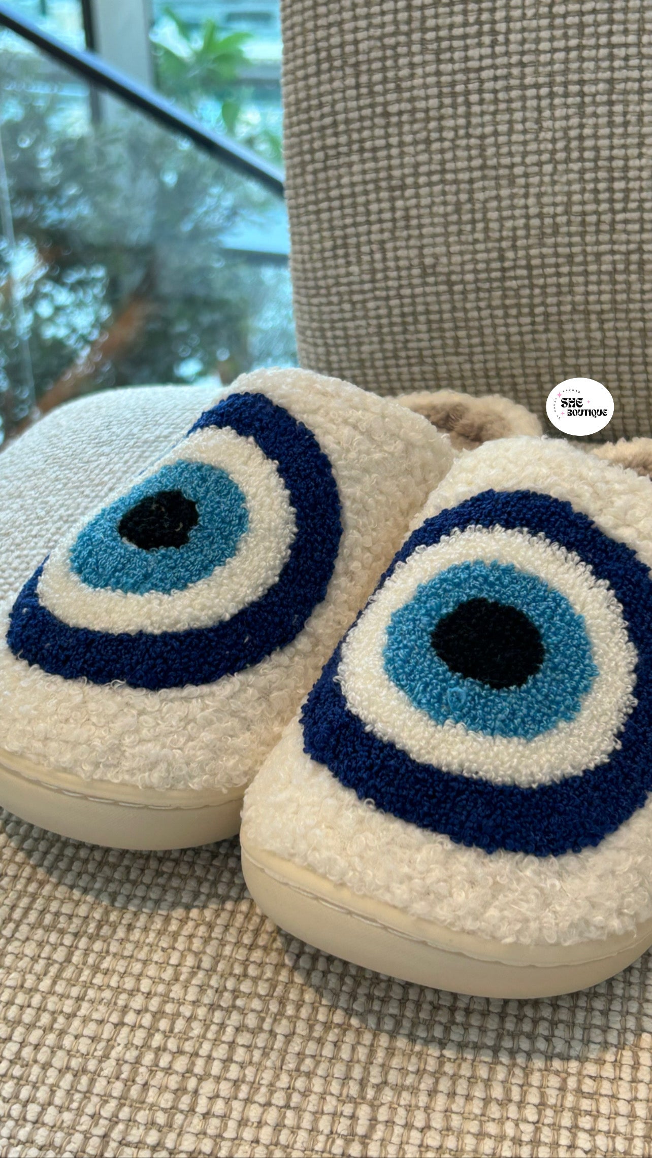 FLUFFY EYE SLIPPERS