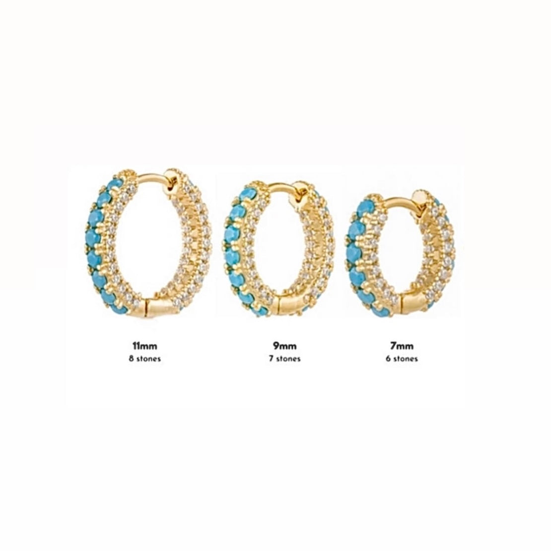 LUXURY GOLD TURQUOISE HOOPS