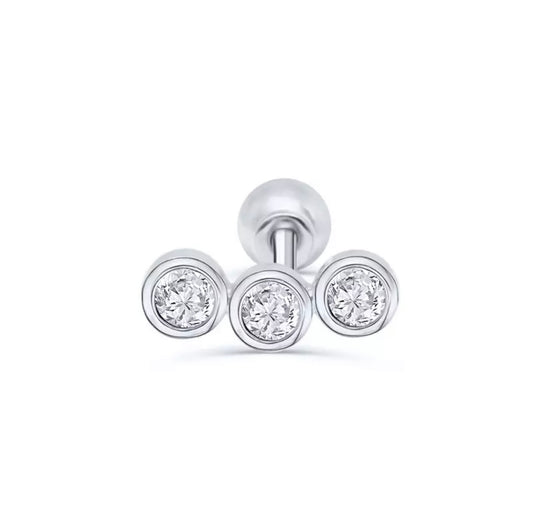 SILVER THREE DOTS STUD